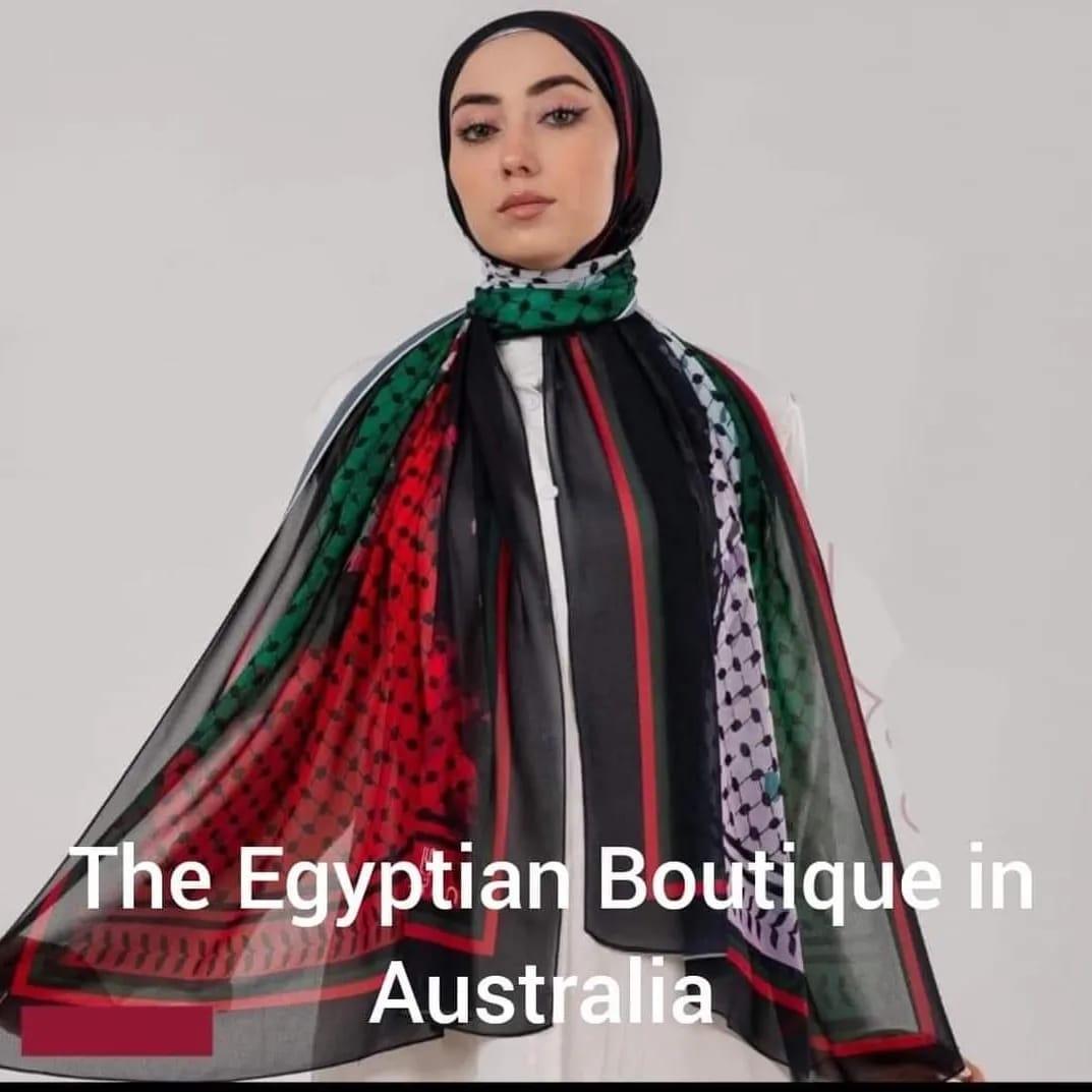 Printed Scarf with the Palestinian flag colours