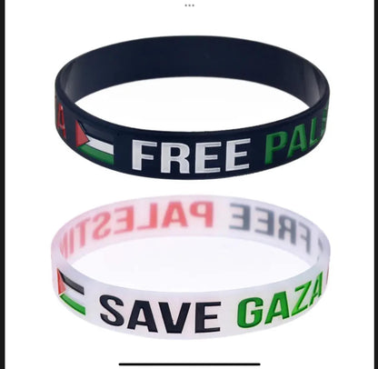 Free Palestine Elastic Black Wrist Band