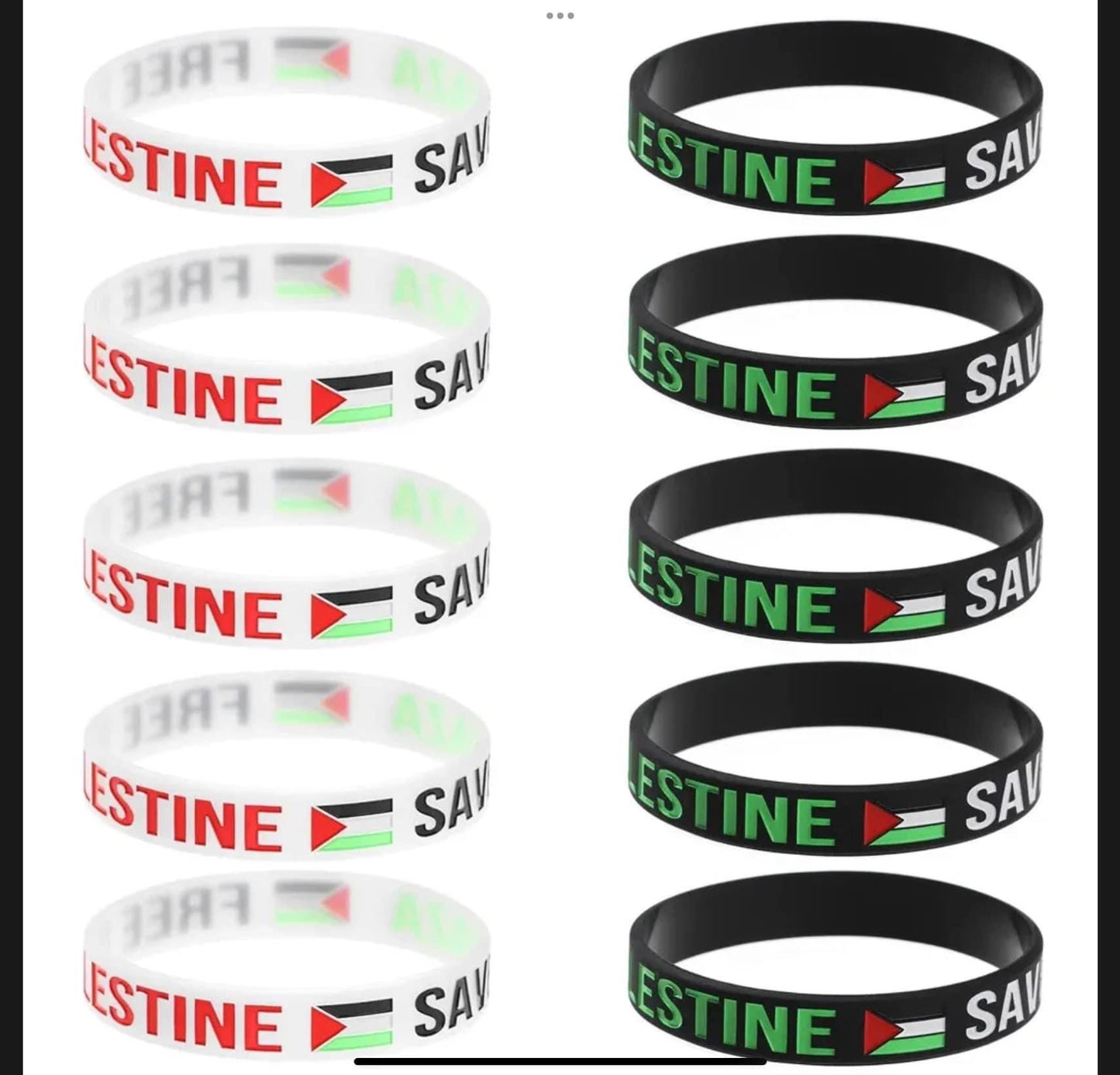 Free Palestine Elastic Black Wrist Band