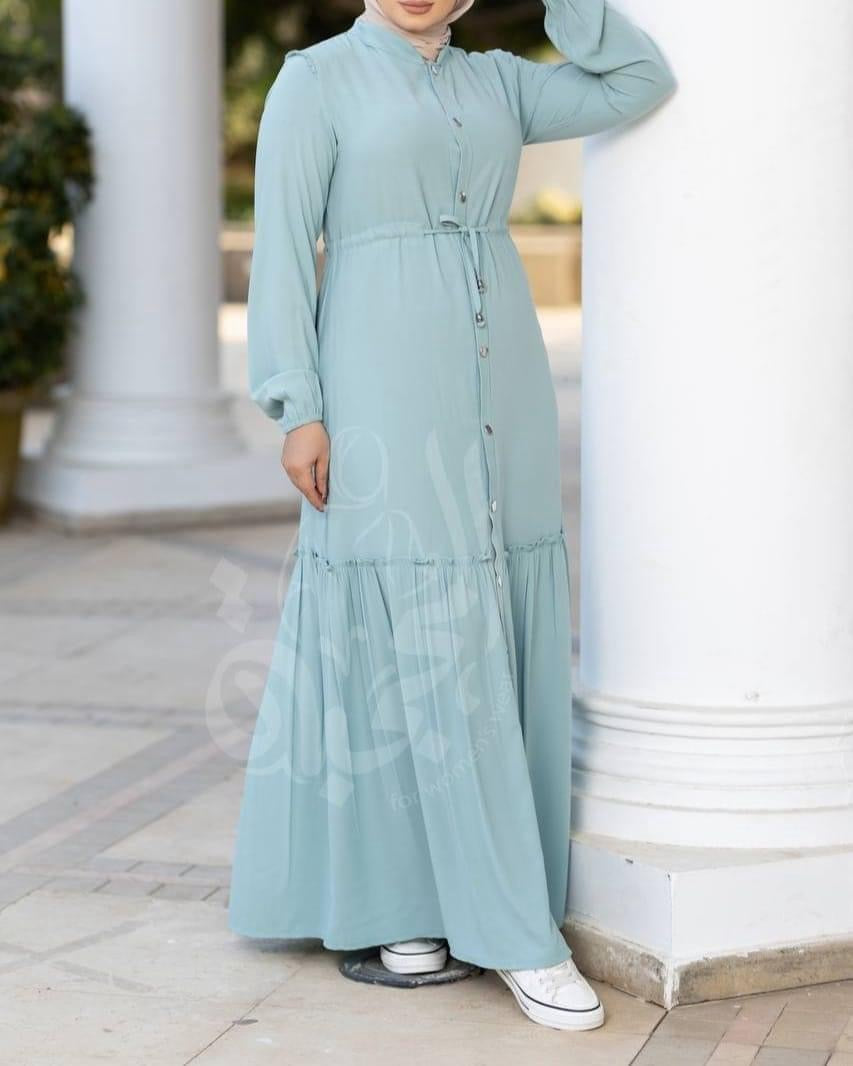 Stylish Dress with buttons and belt