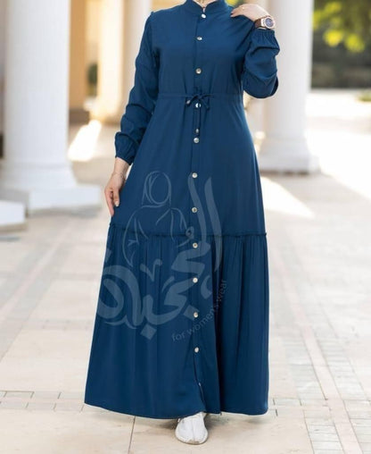 Stylish Dress with buttons and belt