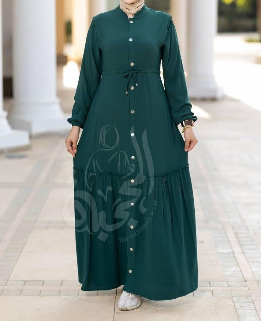 Stylish Dress with buttons and belt