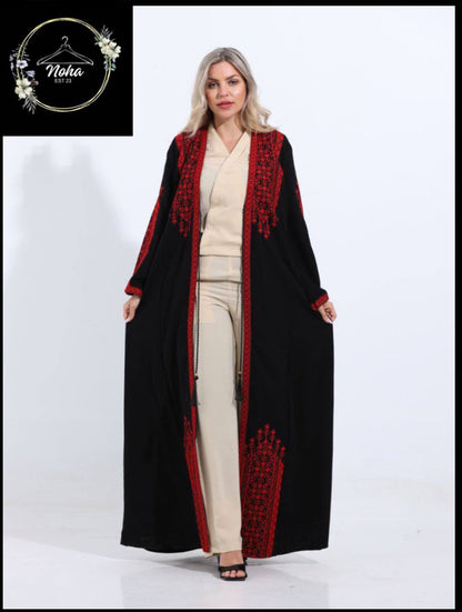 Peace Palestinian Embroidered Open Cardi