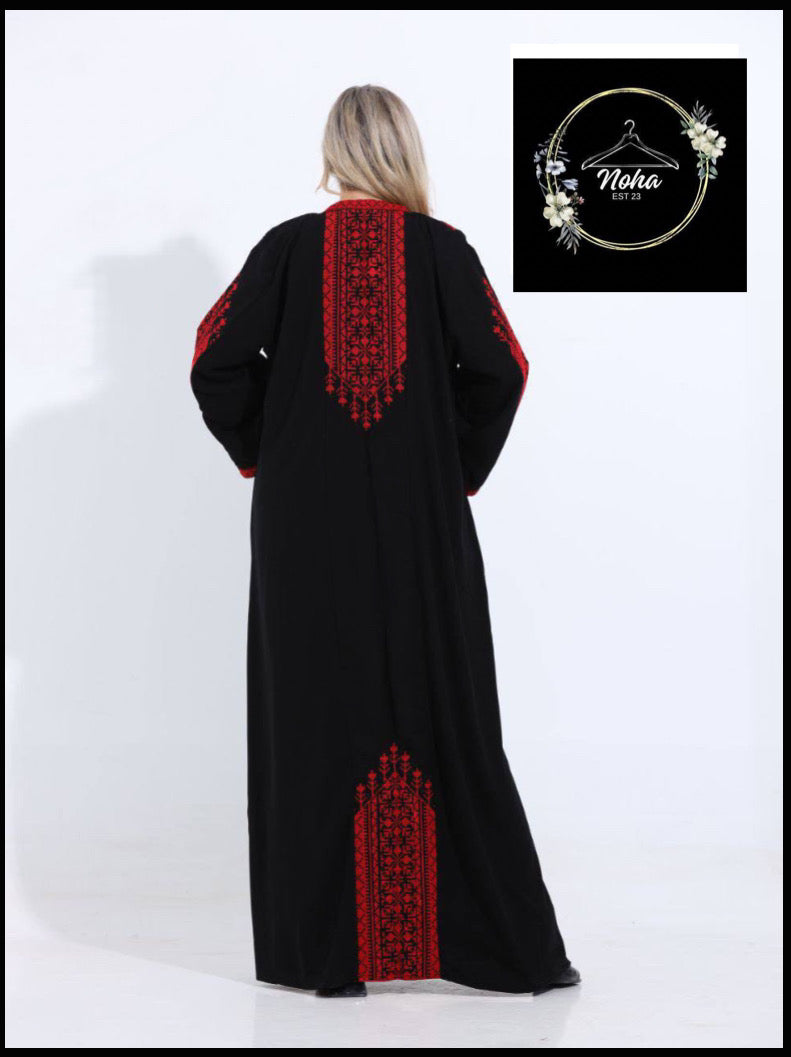 Peace Palestinian Embroidered Open Cardi