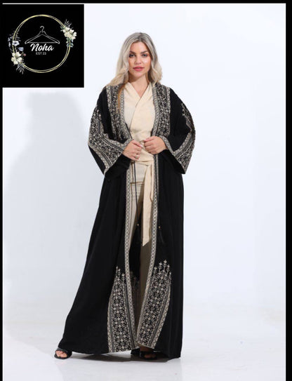 Peace Palestinian Embroidered Open Cardi